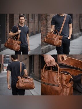 Bed Stu Leather Satchel Brown Distressed Crossbody Bag Mens Rugged Briefcase